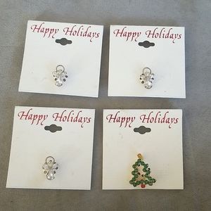 Vintage Christmas tree / holiday angel pin LOT